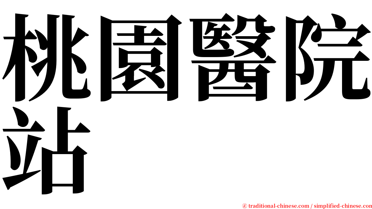 桃園醫院站 serif font