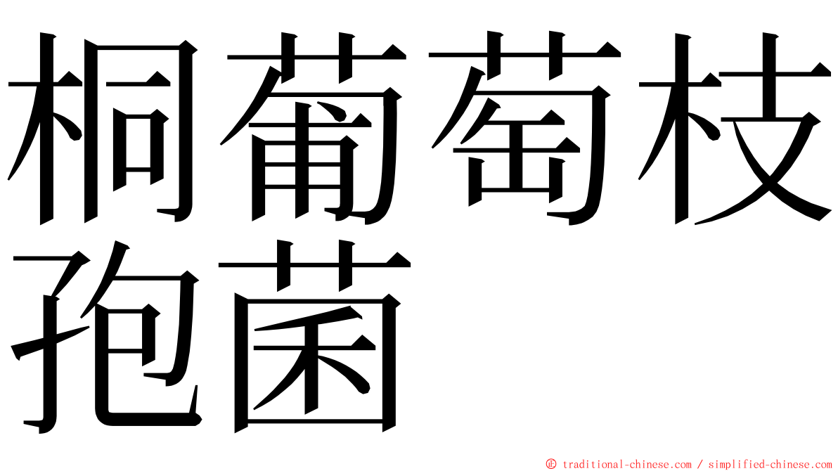 桐葡萄枝孢菌 ming font