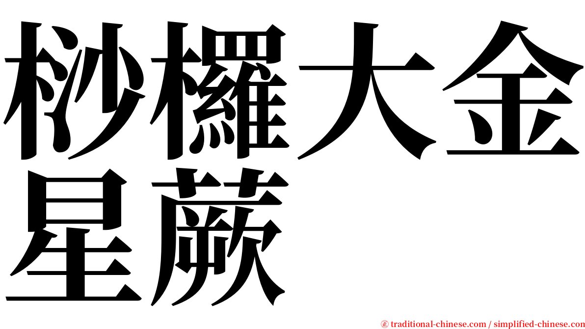 桫欏大金星蕨 serif font