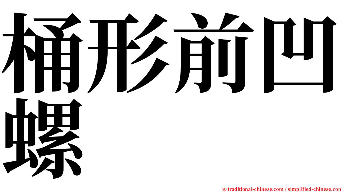 桶形前凹螺 serif font