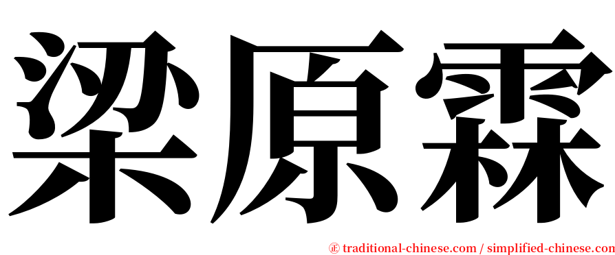 梁原霖 serif font