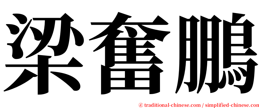 梁奮鵬 serif font