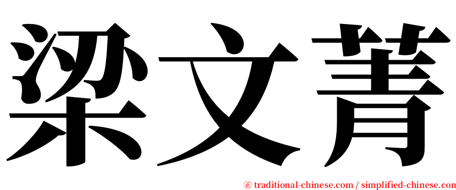 梁文菁 serif font