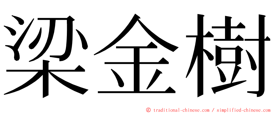 梁金樹 ming font