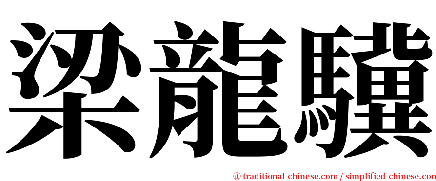梁龍驥 serif font