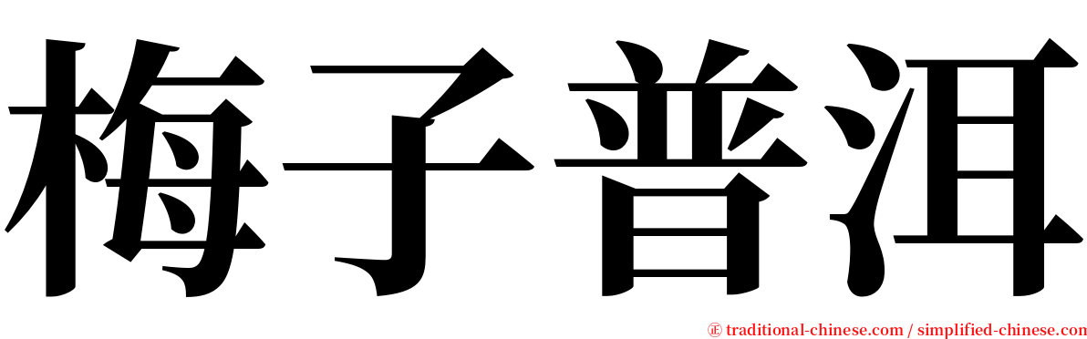 梅子普洱 serif font