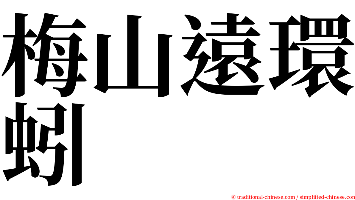 梅山遠環蚓 serif font