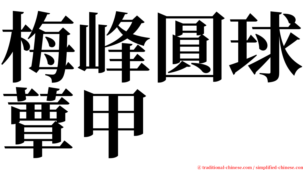 梅峰圓球蕈甲 serif font