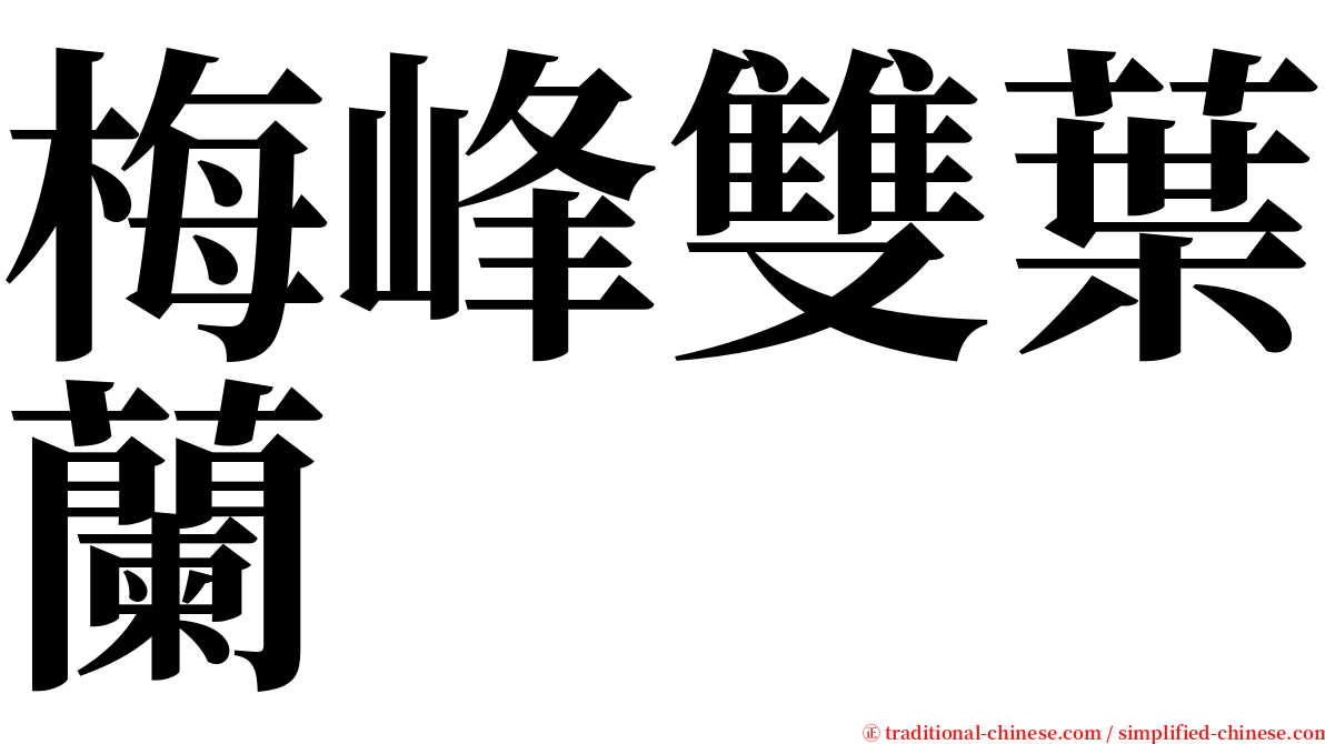 梅峰雙葉蘭 serif font