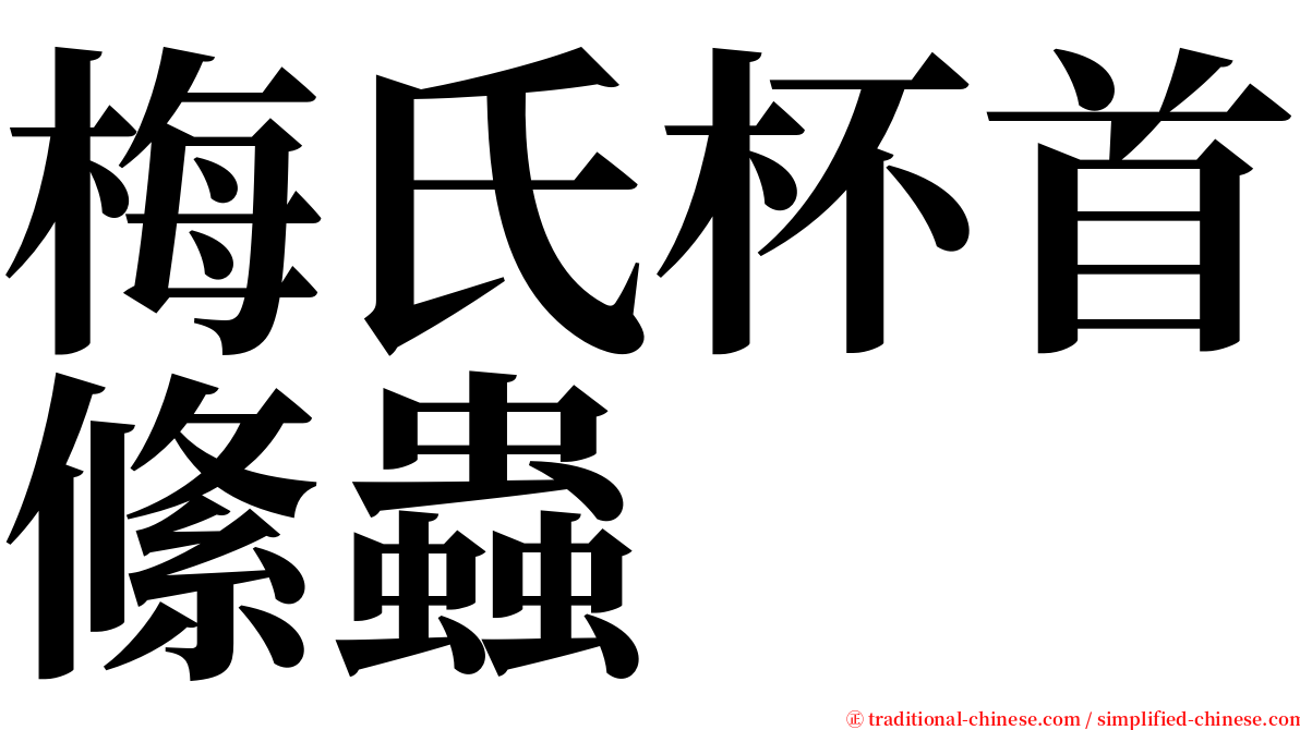 梅氏杯首絛蟲 serif font