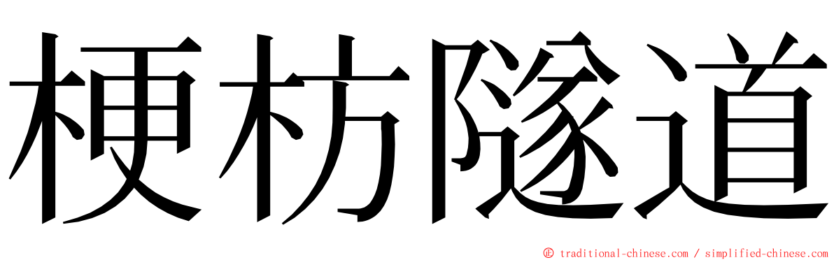 梗枋隧道 ming font