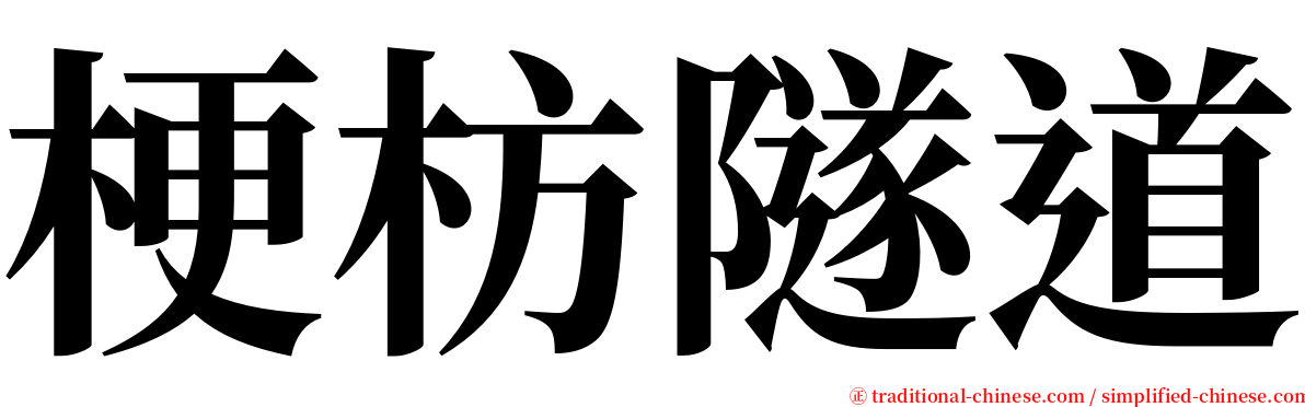 梗枋隧道 serif font