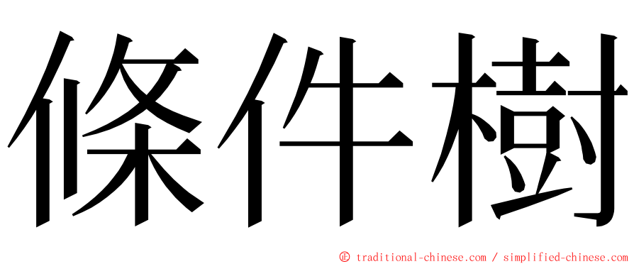 條件樹 ming font