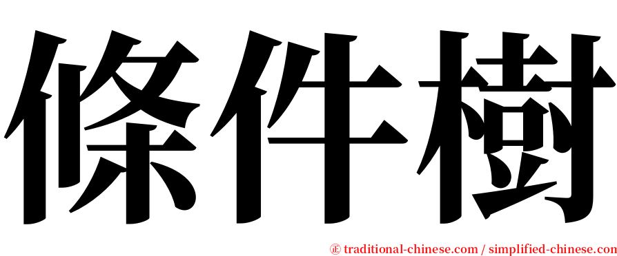 條件樹 serif font