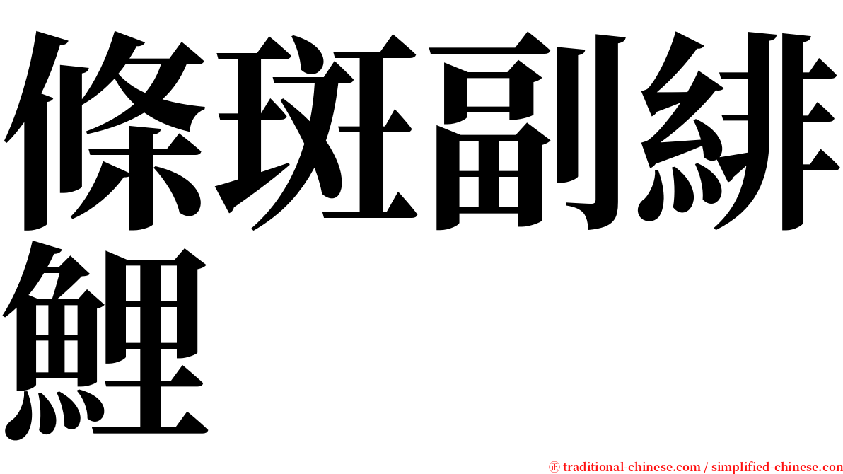 條斑副緋鯉 serif font