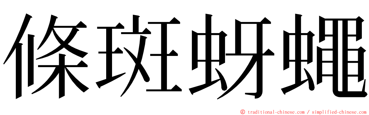 條斑蚜蠅 ming font