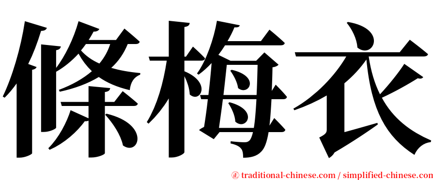 條梅衣 serif font