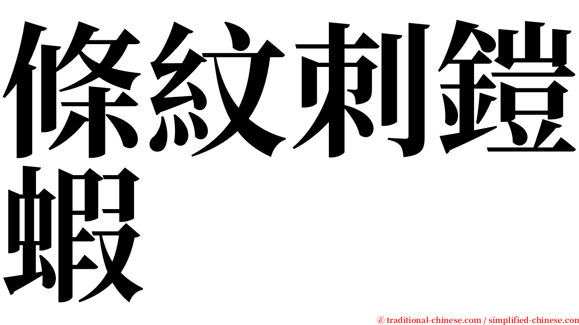 條紋刺鎧蝦 serif font