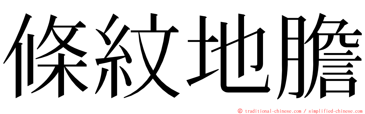 條紋地膽 ming font