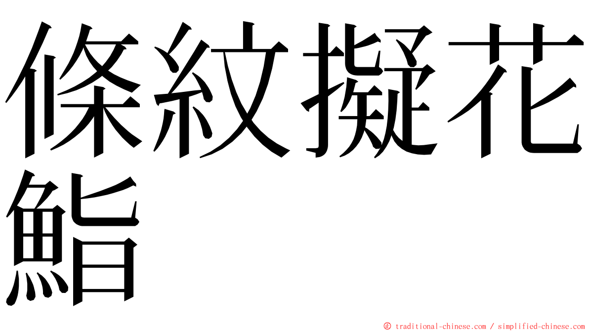 條紋擬花鮨 ming font