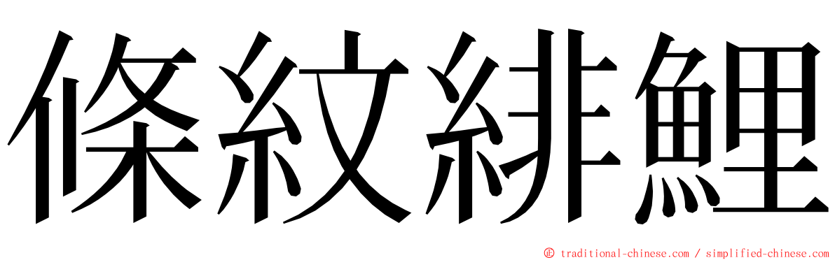 條紋緋鯉 ming font