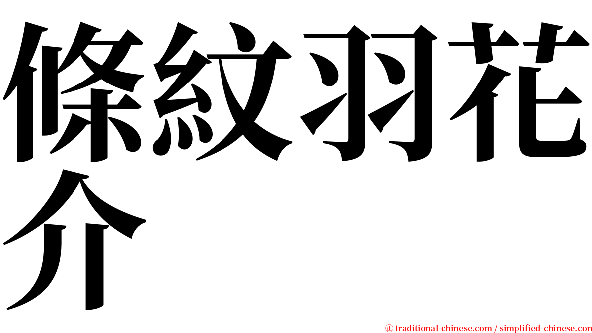 條紋羽花介 serif font