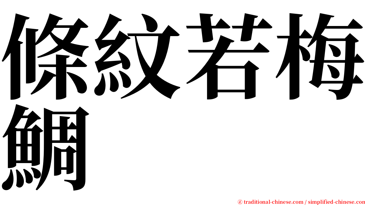 條紋若梅鯛 serif font