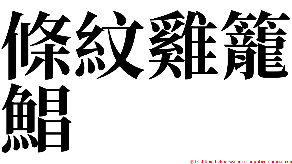 條紋雞籠鯧 serif font