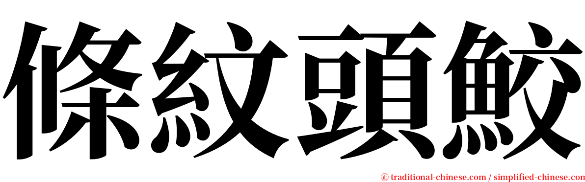 條紋頭鮫 serif font