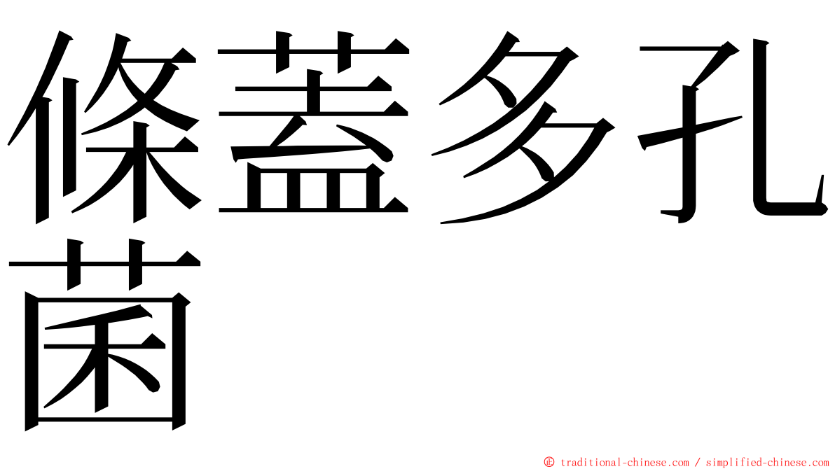 條蓋多孔菌 ming font