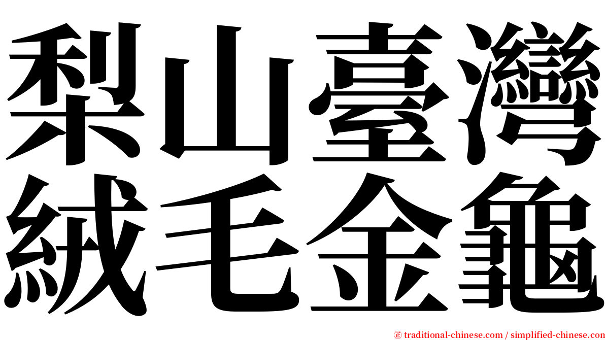 梨山臺灣絨毛金龜 serif font