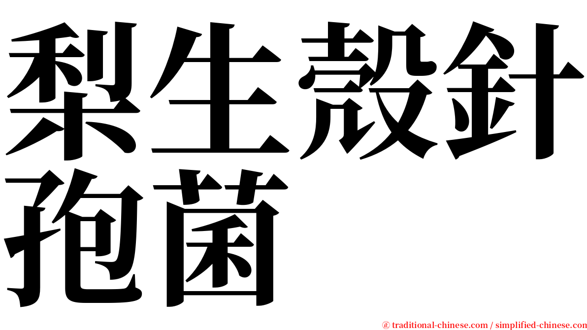 梨生殼針孢菌 serif font