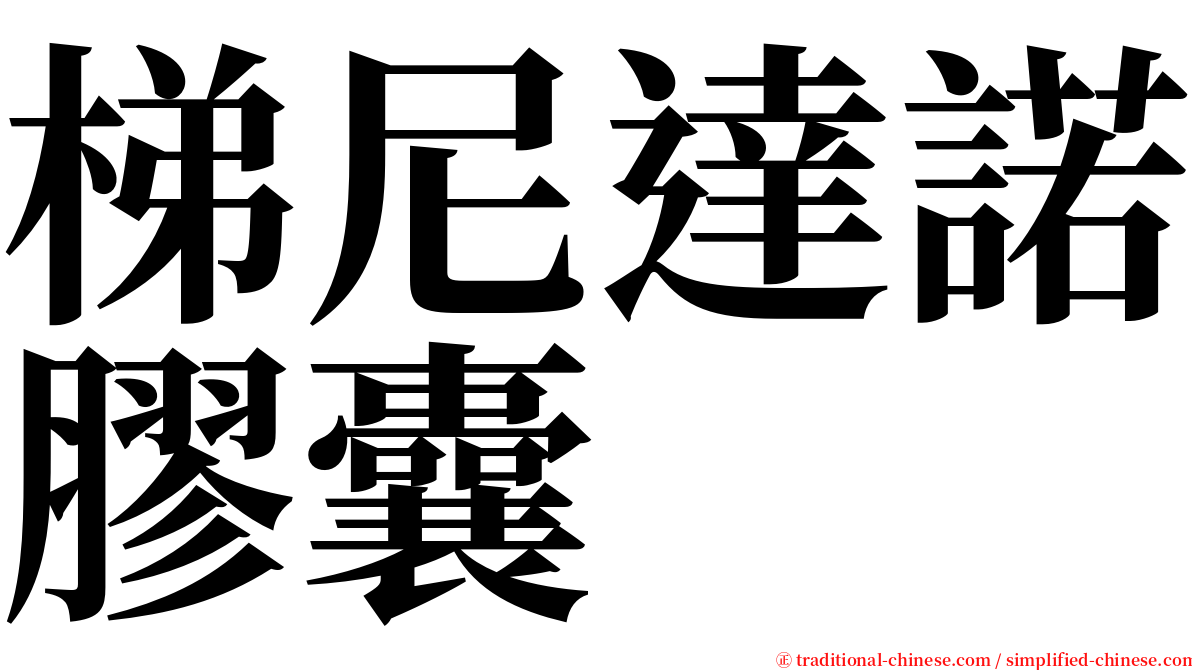 梯尼達諾膠囊 serif font