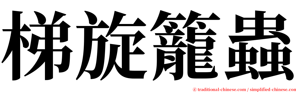 梯旋籠蟲 serif font