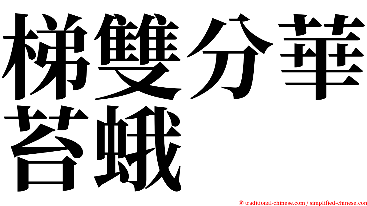 梯雙分華苔蛾 serif font