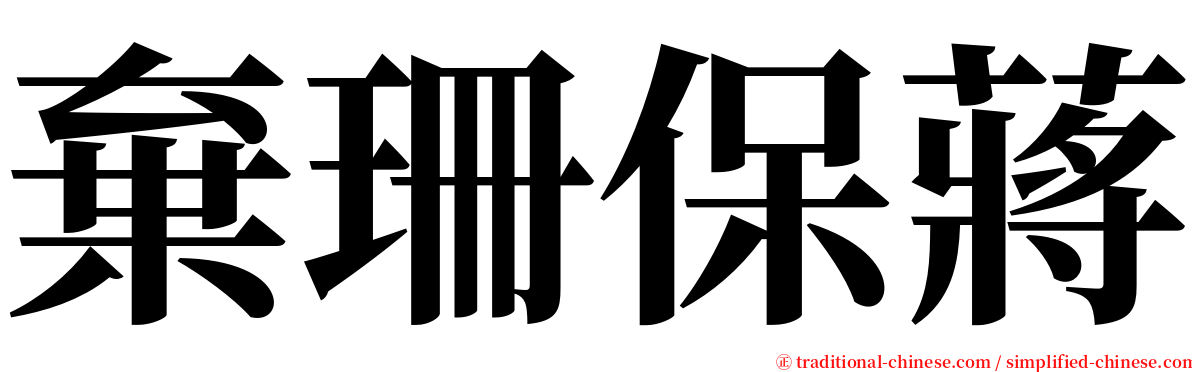 棄珊保蔣 serif font