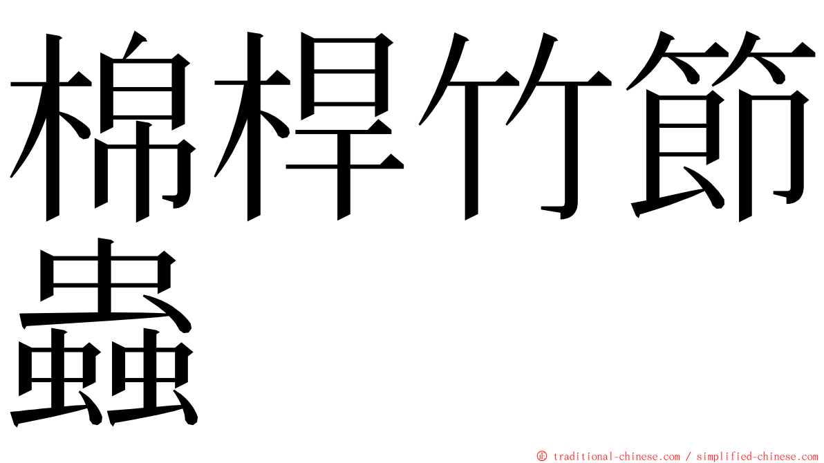 棉桿竹節蟲 ming font