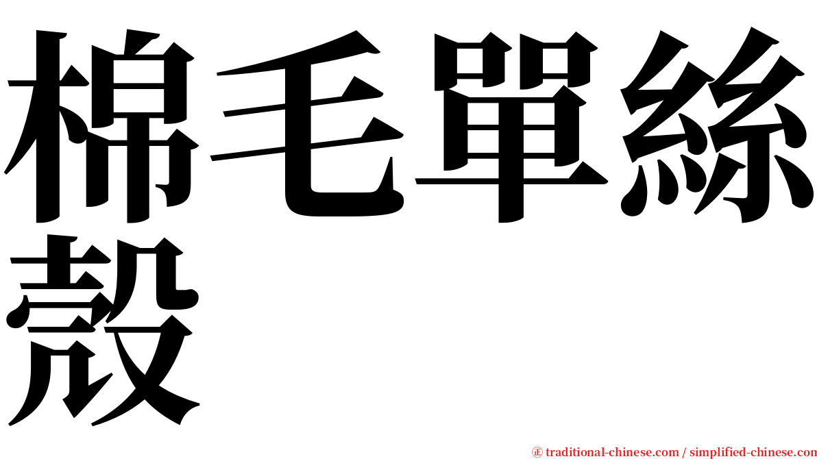 棉毛單絲殼 serif font