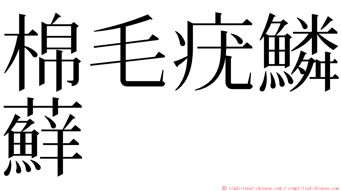 棉毛疣鱗蘚 ming font