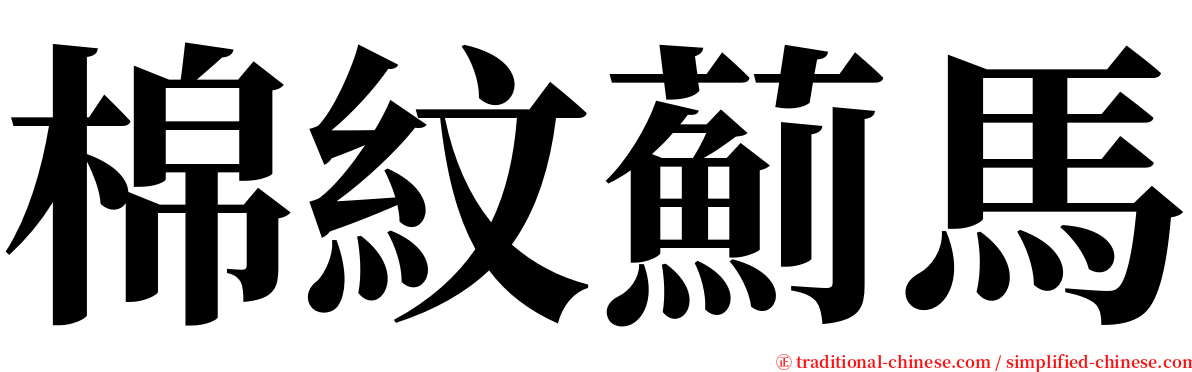 棉紋薊馬 serif font