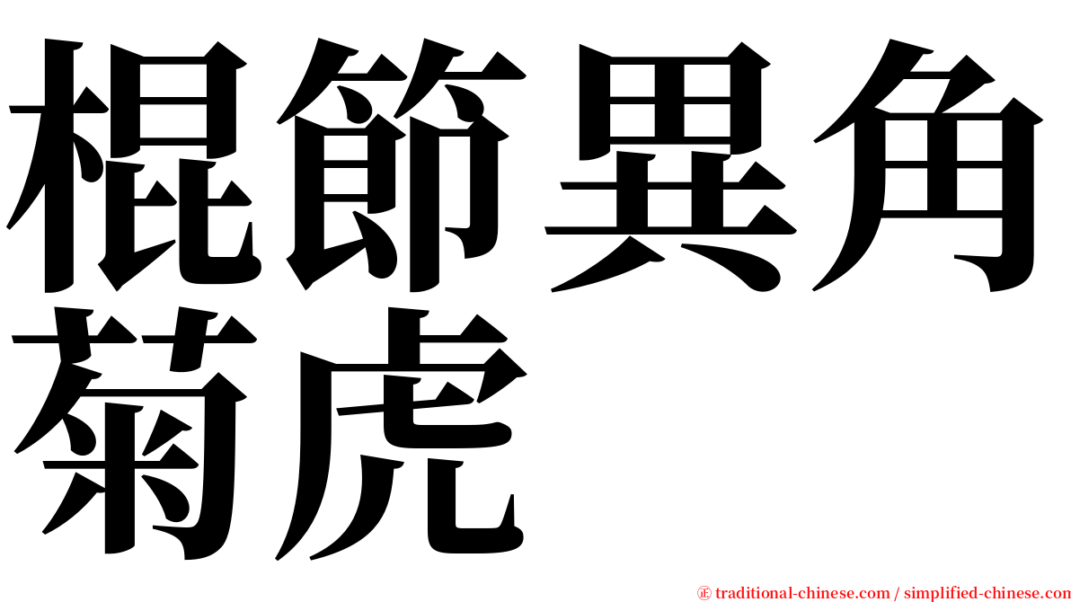 棍節異角菊虎 serif font