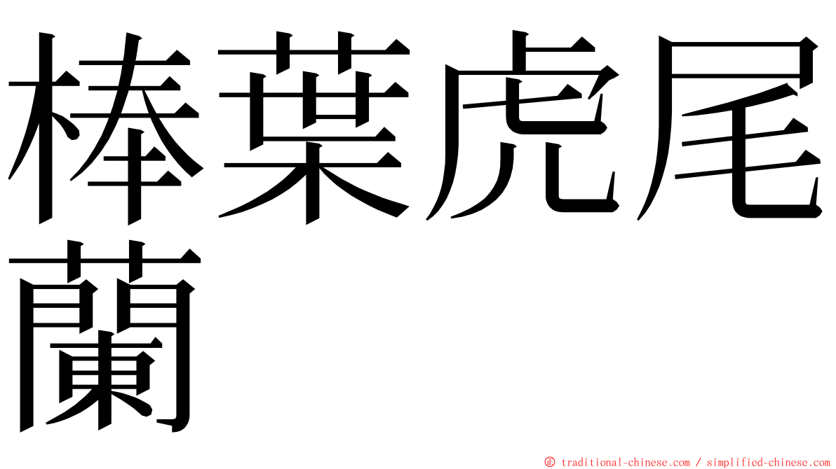 棒葉虎尾蘭 ming font