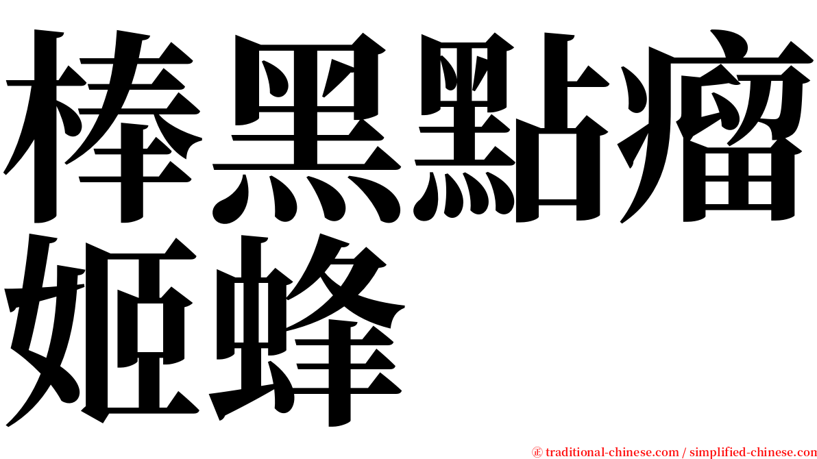 棒黑點瘤姬蜂 serif font