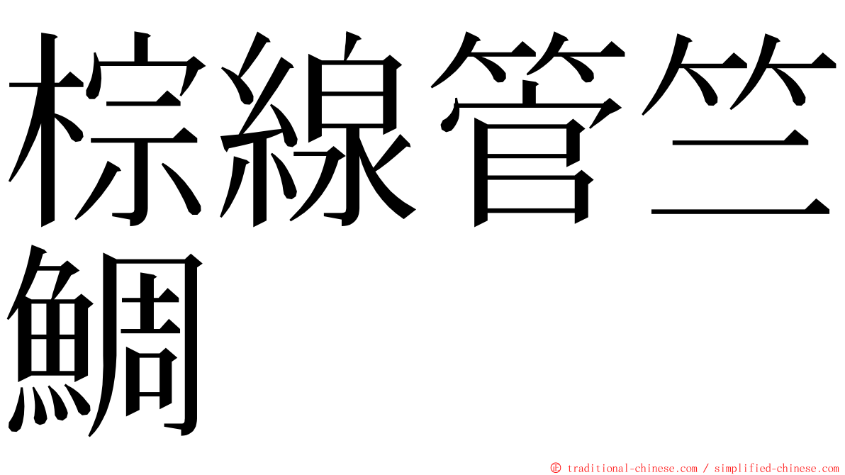 棕線管竺鯛 ming font