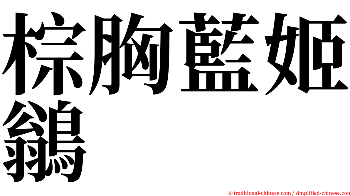 棕胸藍姬鶲 serif font