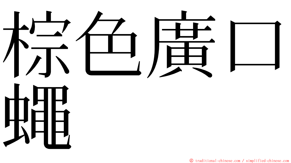 棕色廣口蠅 ming font