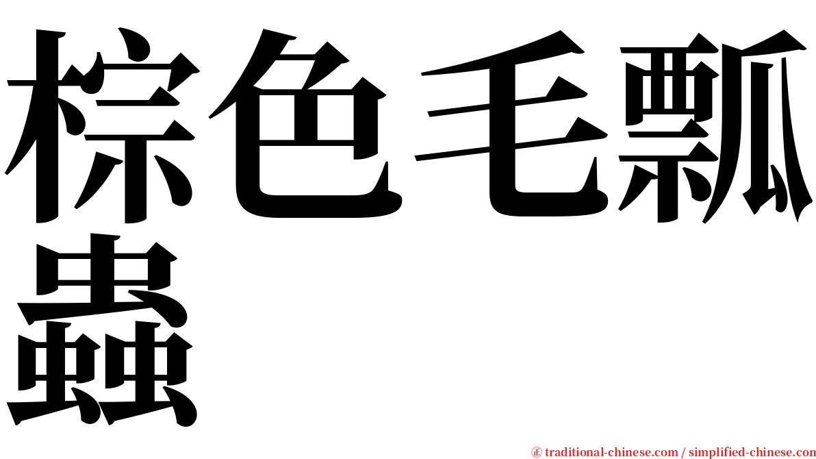 棕色毛瓢蟲 serif font