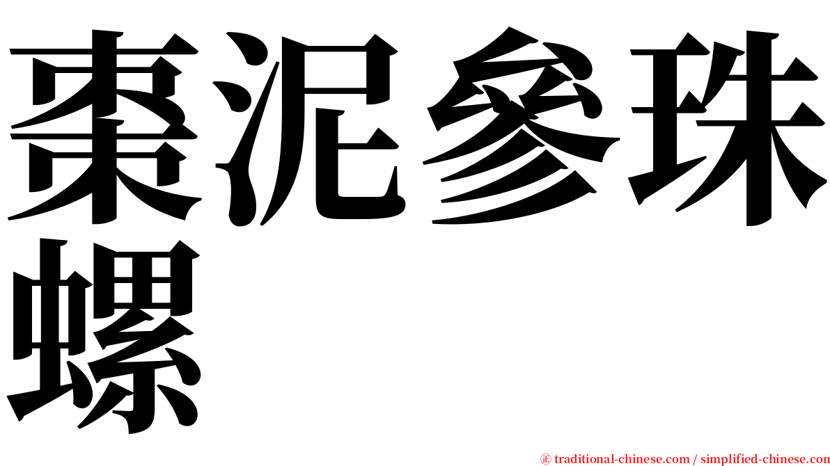 棗泥參珠螺 serif font