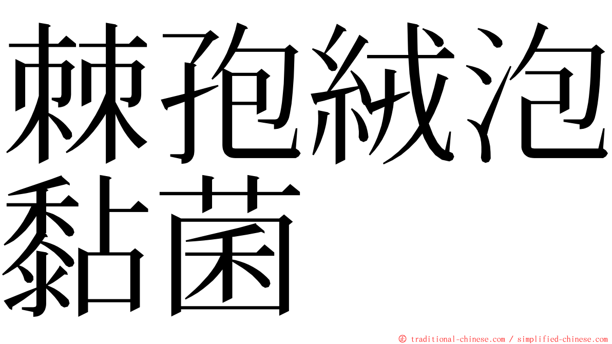 棘孢絨泡黏菌 ming font