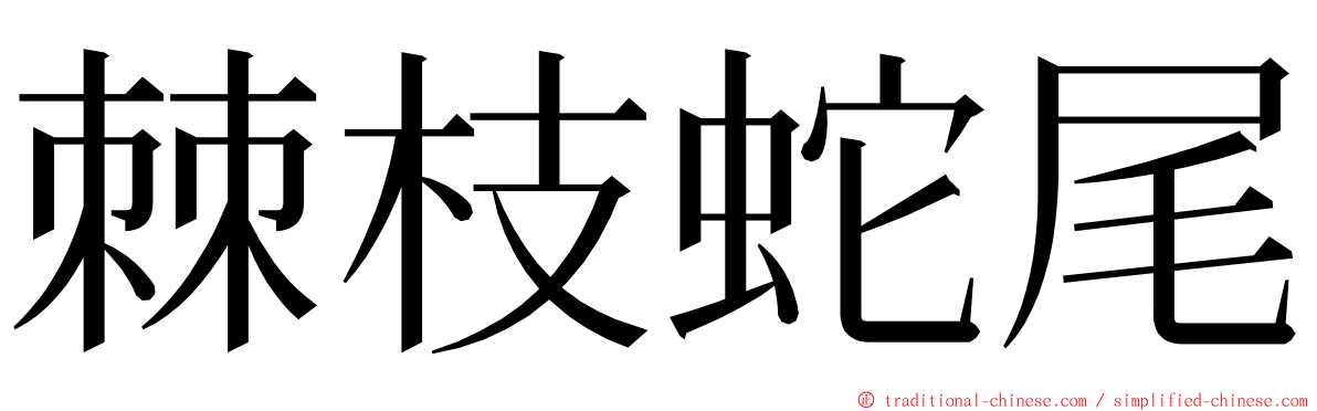 棘枝蛇尾 ming font